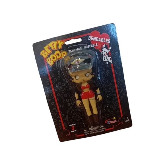 BNIB Vintage 2004 Y2K Betty Boop‎ Motorcycle Chick Bendable Plastic Figure Doll - Picture 1 of 8